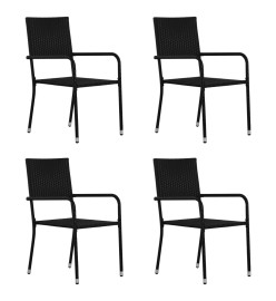Ensemble de salle à manger de jardin 5 pcs Noir
