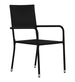 Ensemble de salle à manger de jardin 5 pcs Noir