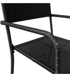 Ensemble de salle à manger de jardin 5 pcs Noir