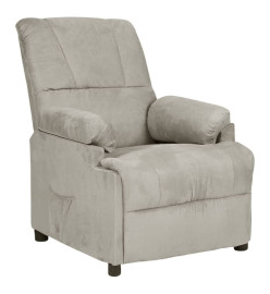 Fauteuil inclinable électrique Gris clair Similicuir daim