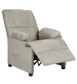 Fauteuil inclinable électrique Gris clair Similicuir daim