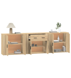 Buffets 3 pcs Chêne sonoma Bois d'ingénierie