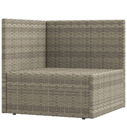 Salon de jardin 9 pcs avec coussins Gris Résine tressée