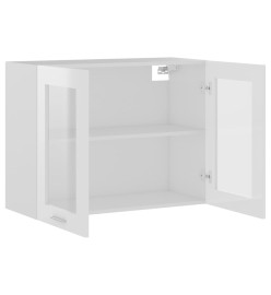 Armoire en verre suspendue Blanc brillant 80x31x60 cm Aggloméré