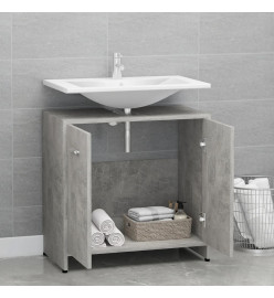 Armoire de salle de bain Gris béton 60x33x61 cm Aggloméré