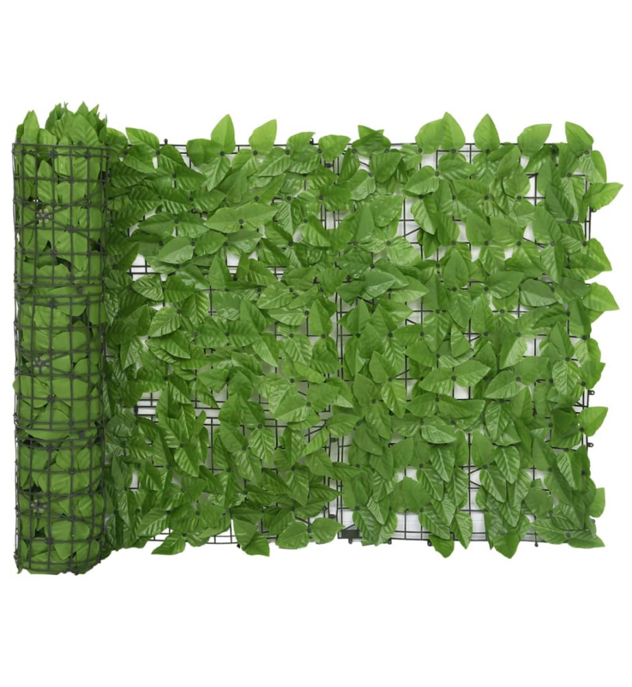 Écran de balcon avec feuilles vert 600x75 cm