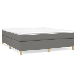 Lit à sommier tapissier avec matelas Gris foncé 160x200cm Tissu