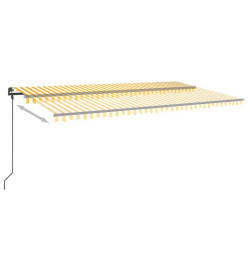 Auvent automatique capteur de vent et LED 6x3,5m Jaune et blanc