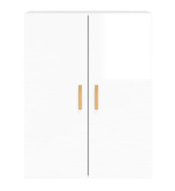 Armoires murales 2 pcs blanc brillant bois d'ingénierie