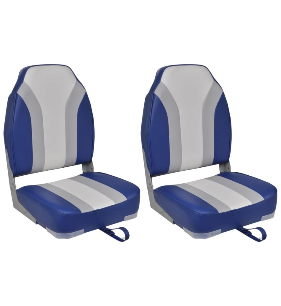 Chaises pliables de bateau 2 pcs Haut dossier