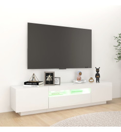 Meuble TV avec lumières LED Blanc brillant 180x35x40 cm