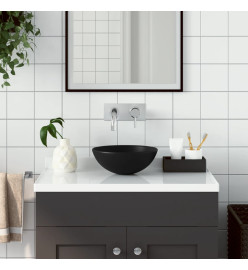 Lavabo de salle de bain Céramique Noir mat Rond