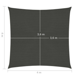 Voile d'ombrage 160 g/m² Anthracite 4x4 m PEHD