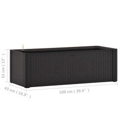 Lit surélevé de jardin système arrosage Anthracite 100x43x33 cm