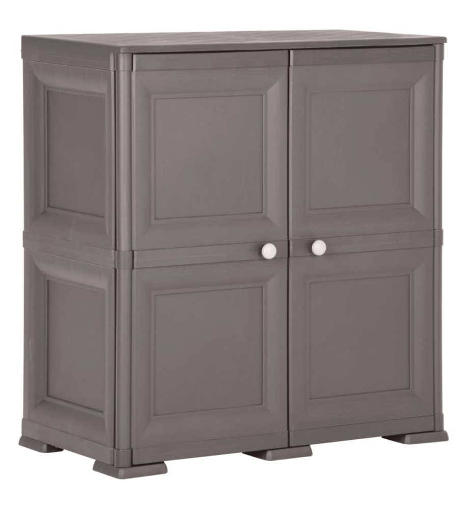 Armoire en plastique 79x43x85,5 cm Design de bois Gris