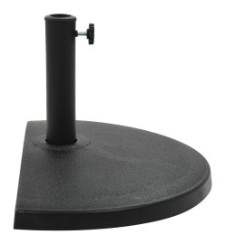 Socle demi-rond de parasol Polyrésine 15 kg Noir