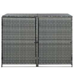 Abri de poubelle double Résine tressée Anthracite 148x77x111cm