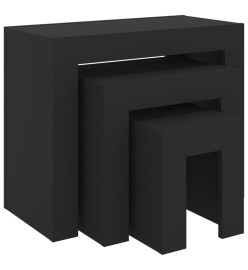 Tables basses gigognes 3 pcs Noir Aggloméré