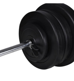 Kit de barre d'haltère et 2 haltères 605kg