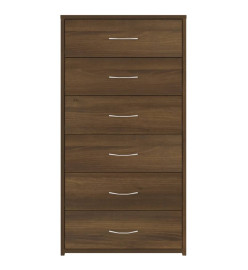 Buffet avec 6 tiroirs Chêne brun 50x34x96 cm Bois d'ingénierie