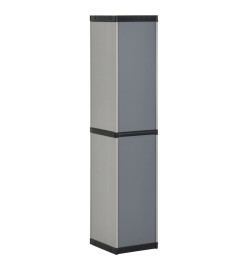 Armoire de rangement de jardin 3 étagères Gris/noir 34x40x168cm