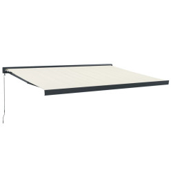 Auvent rétractable crème 4,5x3 m tissu et aluminium