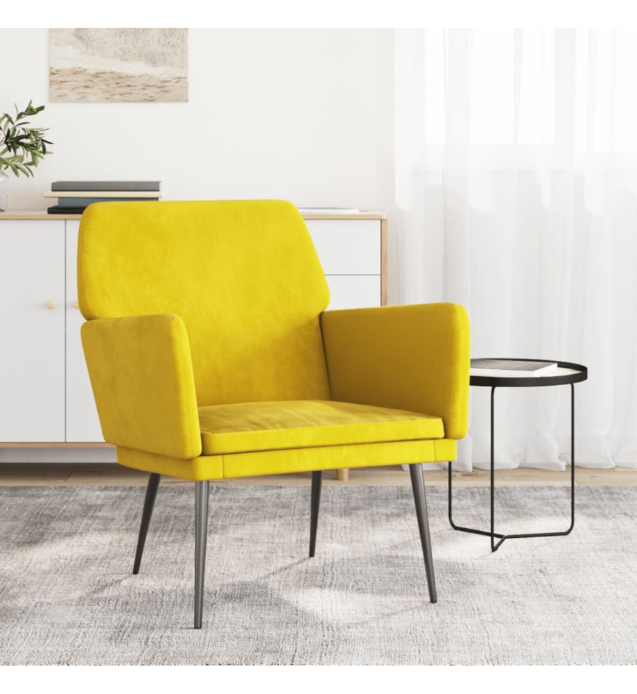 Fauteuil Jaune 62x79x79 cm Velours