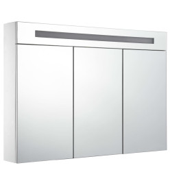 Armoire de salle de bain à miroir LED 88x13x62 cm