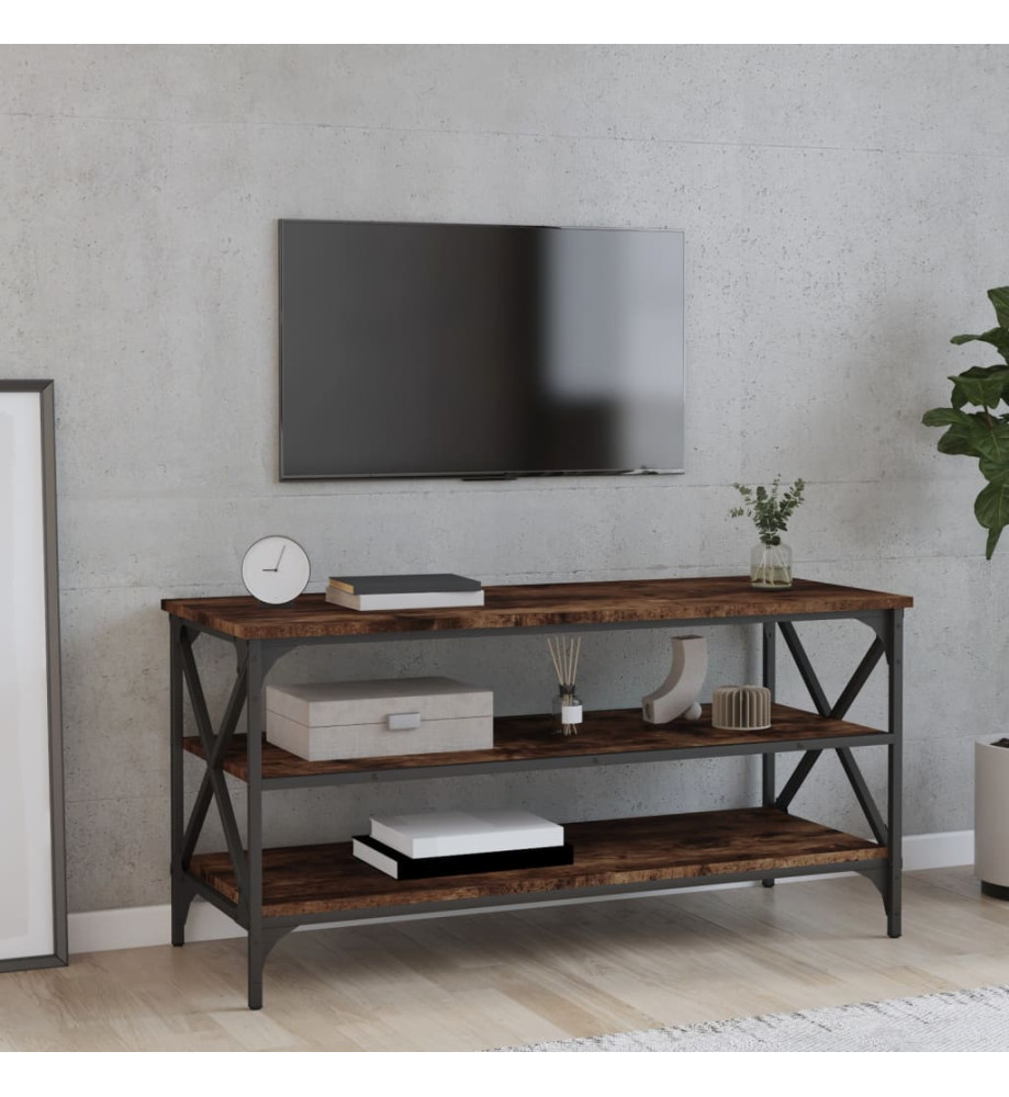 Meuble TV Chêne fumé 100x40x50 cm Bois d'ingénierie Meuble TV Chêne fumé 100x40x50 cm Bois d'ingénierie