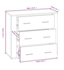 Buffet haut Gris béton Bois d'ingénierie