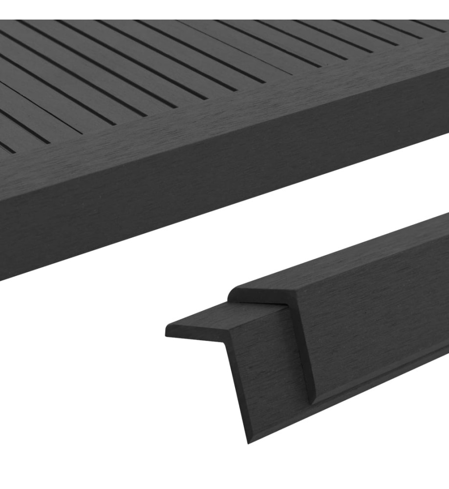 Cornière de terrasse 5 pcs WPC 170 cm Noir