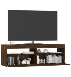 Meuble TV avec lumières LED chêne marron 120x35x40 cm