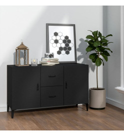 Buffet noir 100x36x60 cm bois d'ingénierie