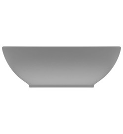 Lavabo ovale de luxe Gris clair mat 40x33 cm Céramique