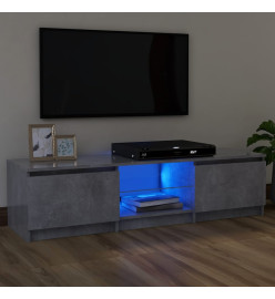 Meuble TV avec lumières LED gris béton 120x30x35,5 cm