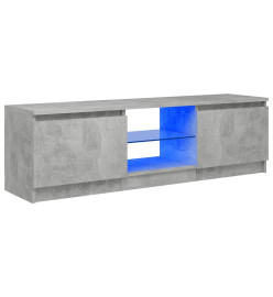 Meuble TV avec lumières LED gris béton 120x30x35,5 cm