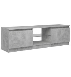 Meuble TV avec lumières LED gris béton 120x30x35,5 cm