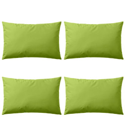 Oreiller d'extérieur 4 pcs 60 x 40 cm Vert pomme