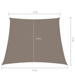 Voile de parasol Tissu Oxford trapèze 3/5x4 m Taupe