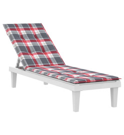 Coussin de chaise de terrasse carreaux rouge (75+105)x50x3 cm