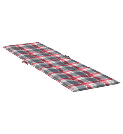 Coussin de chaise de terrasse carreaux rouge (75+105)x50x3 cm