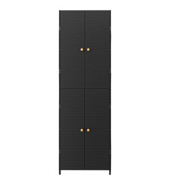 Armoire de rangement de jardin Noir 59x40x180 cm Résine tressée