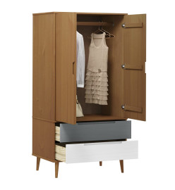 Garde-robe MOLDE Marron 90x55x175 cm Bois massif de pin