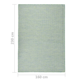 Tapis à tissage plat d'extérieur 160x230 cm Turquoise