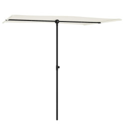 Parasol d'extérieur avec mât en aluminium 2x1,5 m Blanc sable