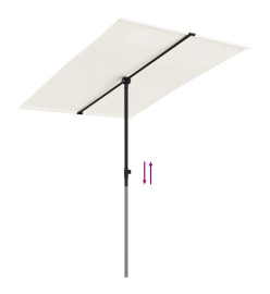 Parasol d'extérieur avec mât en aluminium 2x1,5 m Blanc sable