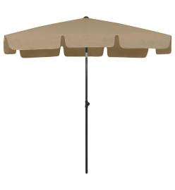 Parasol de plage taupe 200x125 cm