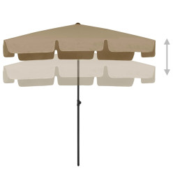 Parasol de plage taupe 200x125 cm