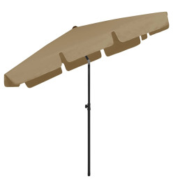 Parasol de plage taupe 200x125 cm