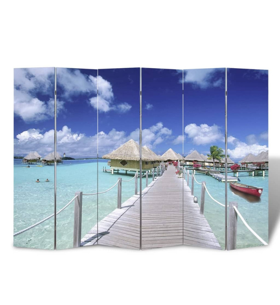 Cloison de séparation pliable 217x170 cm Plage